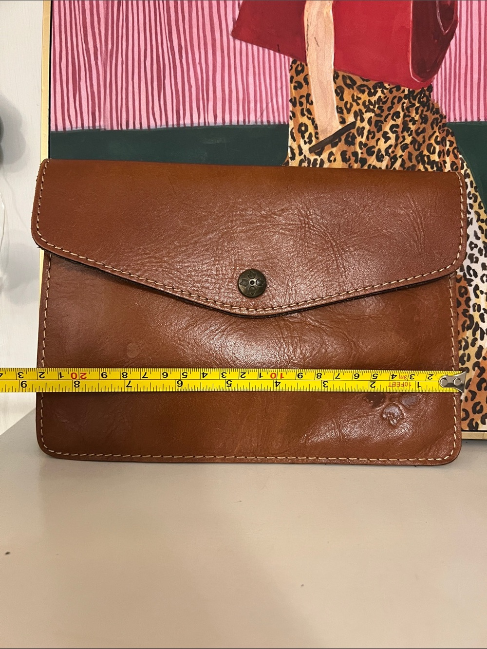 Patricia Nash Cognac Leather Envelope Clutch - Picture 8 of 9